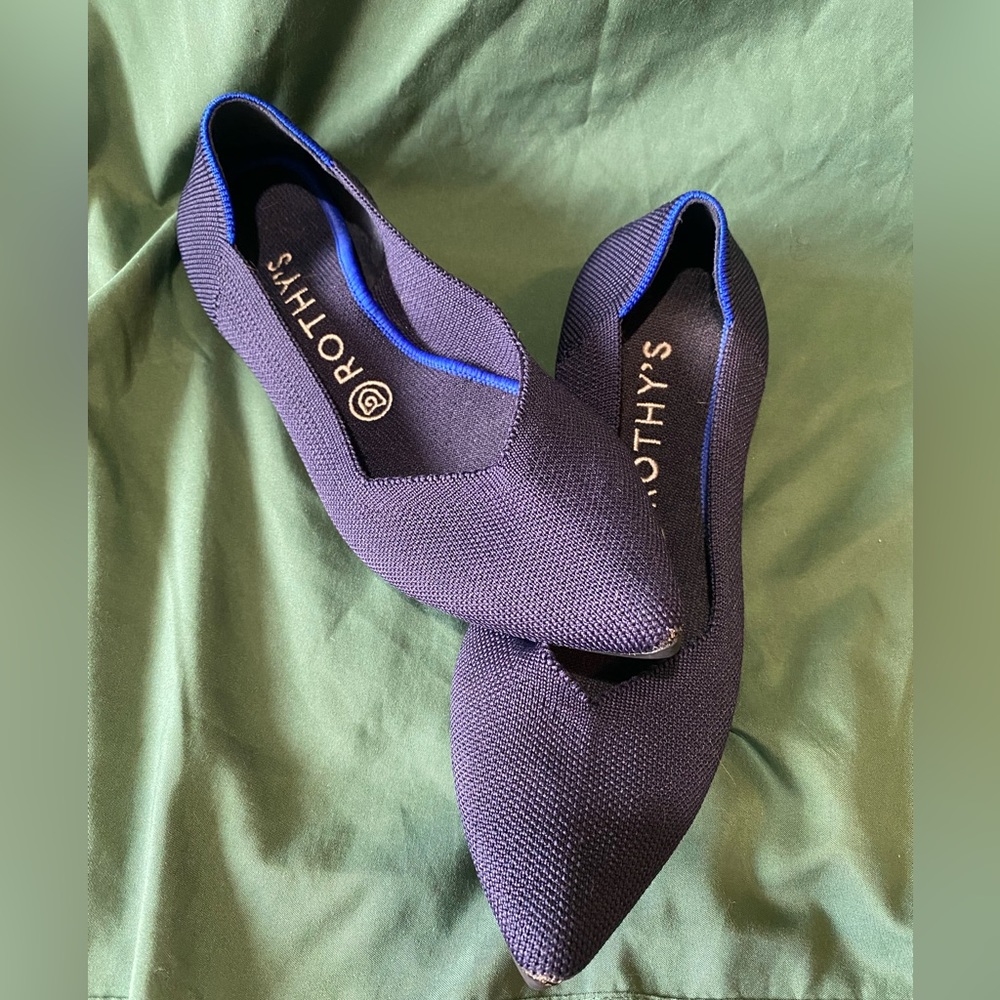 Blue Pointed-Toe Rothy’s